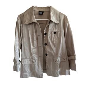 Sharon Young Women's Utility Jacket - Champagne Beige - Size 10 - 3/4 Sleeve